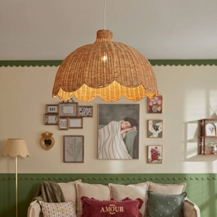 Suspension Mili ronde D.58cm marron