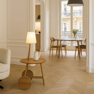 Table d'appoint en teck avec lampe