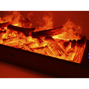 Cheminée décorative avec flamme simulée et bûches