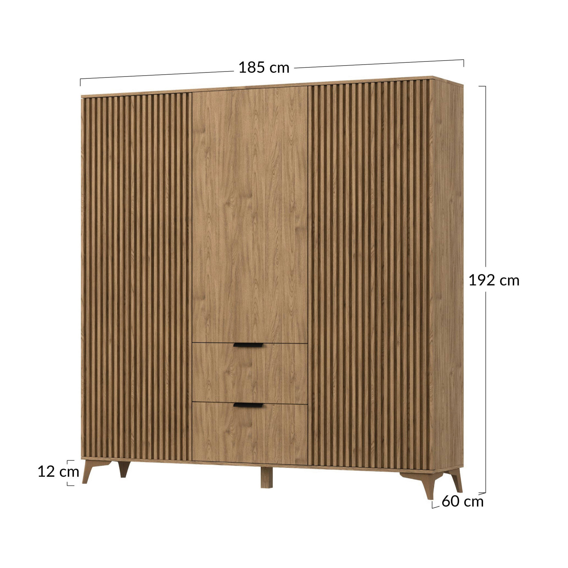 Portmore - armoire - effet bois - 185x192 cm - Bois
