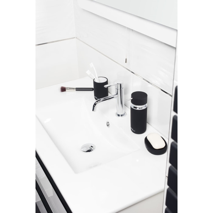 Infinitio Porte savon en céramique, Noir mat (SATDINFI39CE)