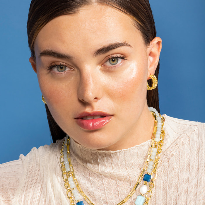 Pendientes acabados en oro amarillo de 18K