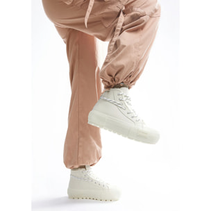 D.Franklin Zapatillas Altas de Mujer Casual One Way Fur Track Med en Beige