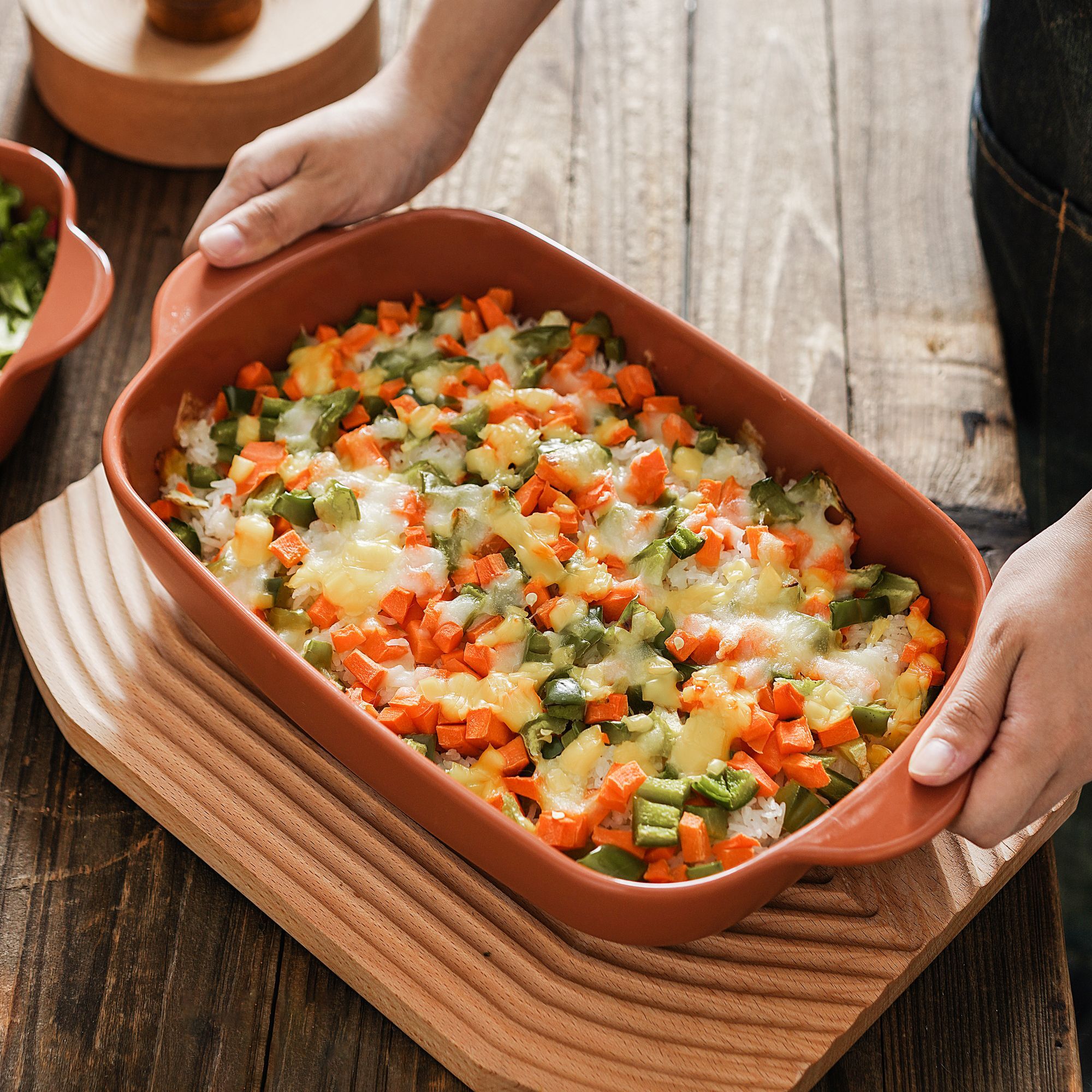 Plat à four en grès terracotta 38x23cm OCTAVE