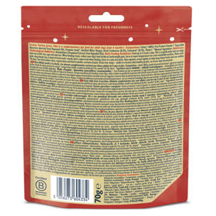 Lot de 8 - Lily’s Kitchen Friandises pour chiens Bouchées de dinde de Noël 70g