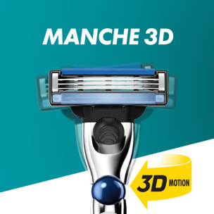 Rasoir Gillette Mach3 Turbo - 2 Recharges De Lames Incluses