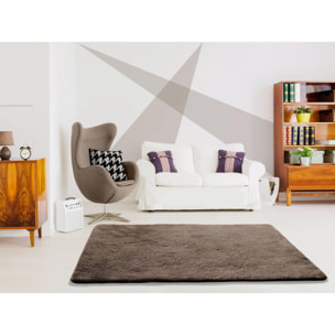 ALPACA Alfombra shaggy lisa en color visón, varias medidas disponibles