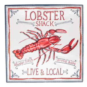 Quadro in metallo "mare" aragosta cm41,5x41,5x0,2