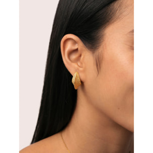 Orecchini Organic Shape Acciao Placcato Oro