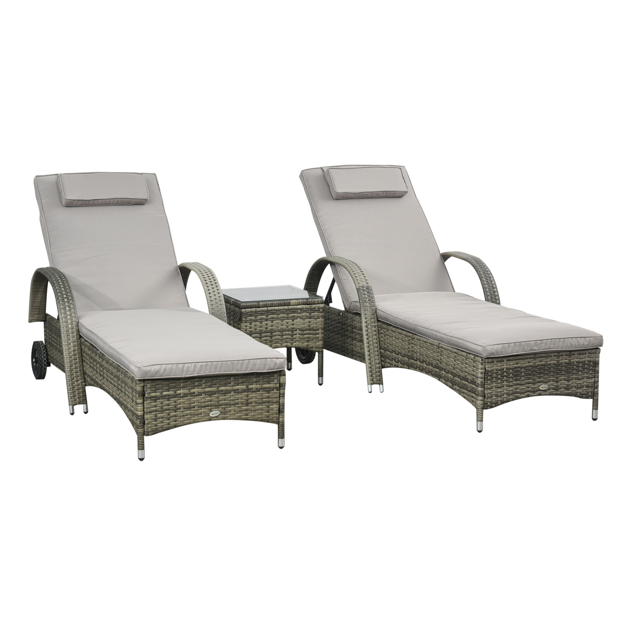 Lot de 2 transats – Grand confort – Table incluse