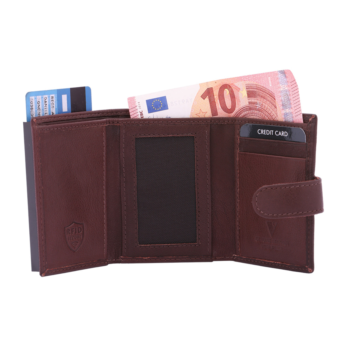 Portafoglio  da uomo In Vera pelle Made in Italy 7,5x10x2,5 cm