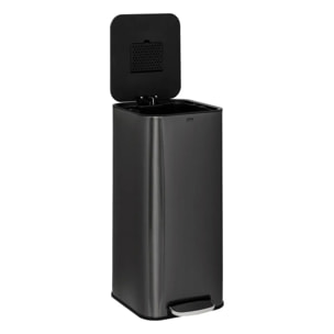 Poubelle "Delta" en métal noir 30L