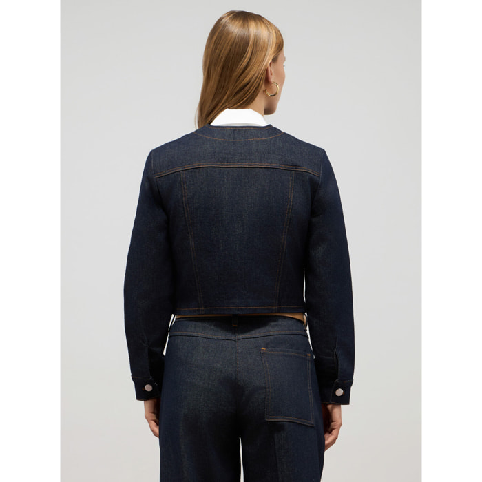 Oltre - Giacca corta in denim - Blu