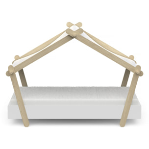 Lit cabane surélevé enfant " Lodge " - 70 x 140 cm - Blanc mat