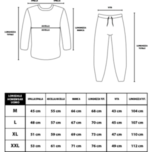 Pigiama Uomo LONSDALE Caldo Cotone Interlock Manica Lunga