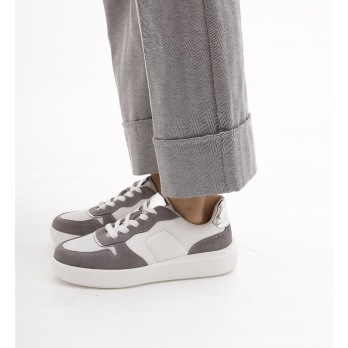 SNEAKERS LOW CHOCOLA' BIANCO/GRIGIO
