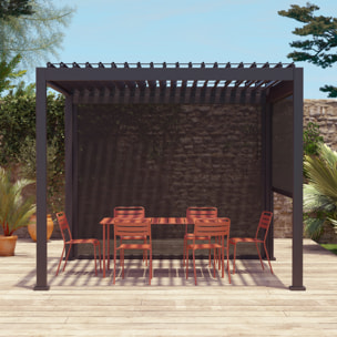 Store gris pour pergola bioclimatique – Triomphe – 3x4 m. aluminium et textilène