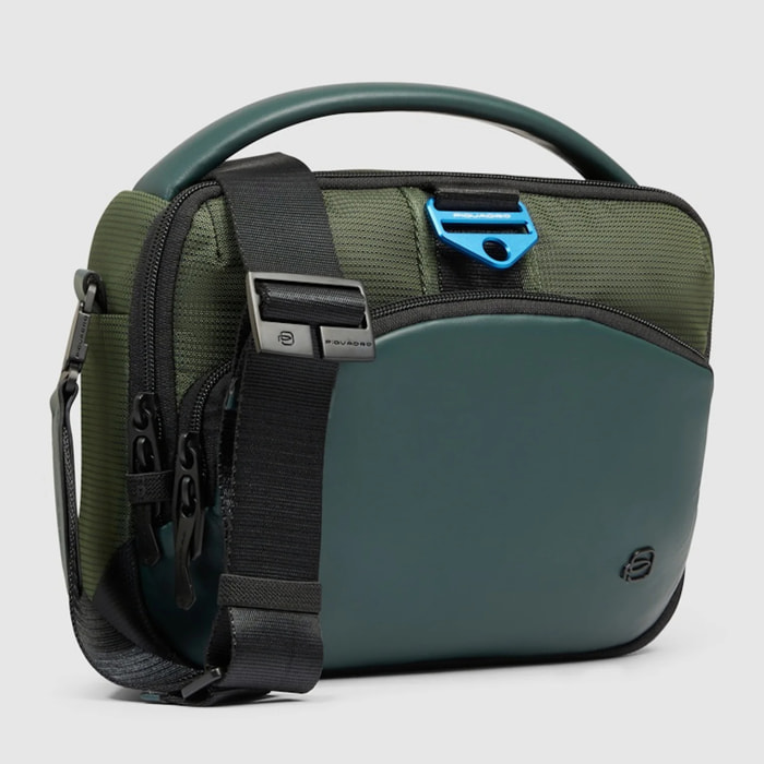 Piquadro Tracolla porta iPad®mini in tessuto riciclato e materiale bio-based con protezione RFID