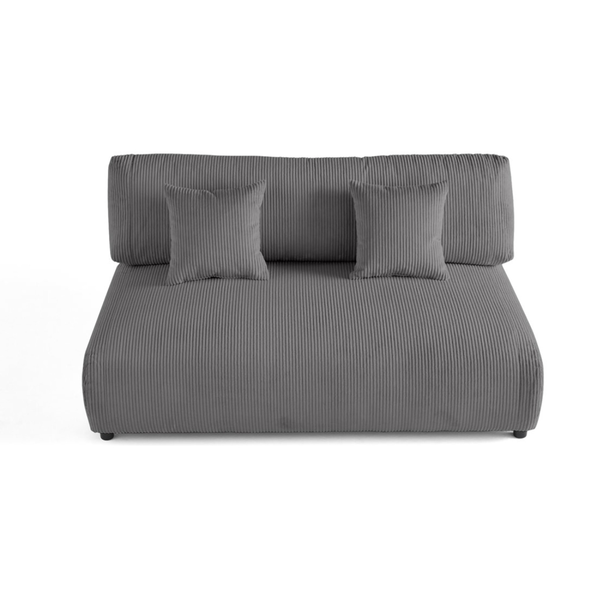Garance - module d'assise 3 places - en velours côtelé - Gris foncé