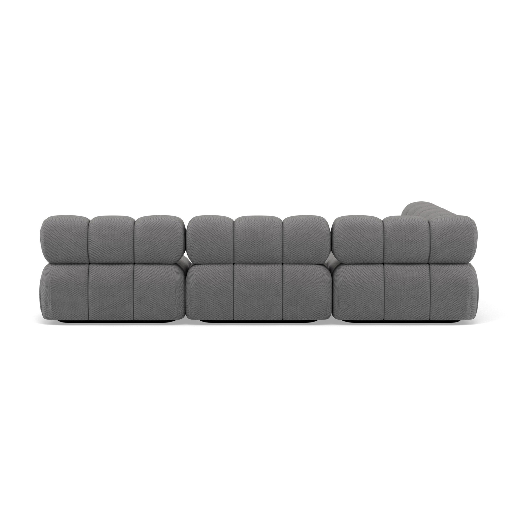 Ruby - canapé modulable d'angle gauche 5 places en velours texturé - Gris