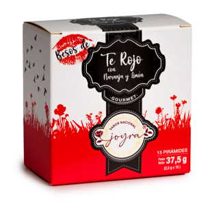 Té natural Rojo con naranja y limón, en 15 pirámides. 37,5 grs.