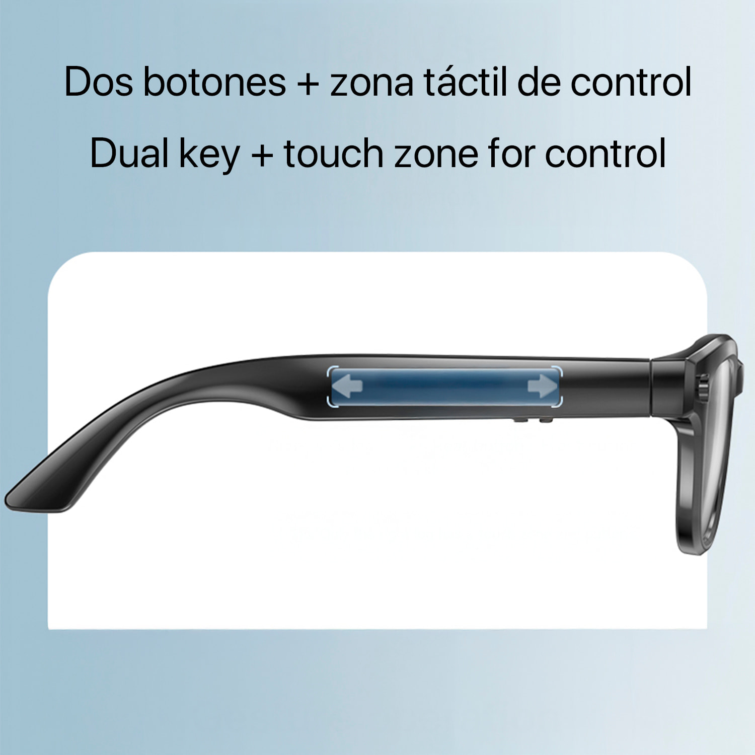 Occhiali intelligenti GS380, con fotocamera, controllo musicale, assistente vocale, cambio di colore automatico.