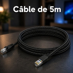 Câble Ethernet ESSENTIELB RJ45 5M Droit CAT6E noir