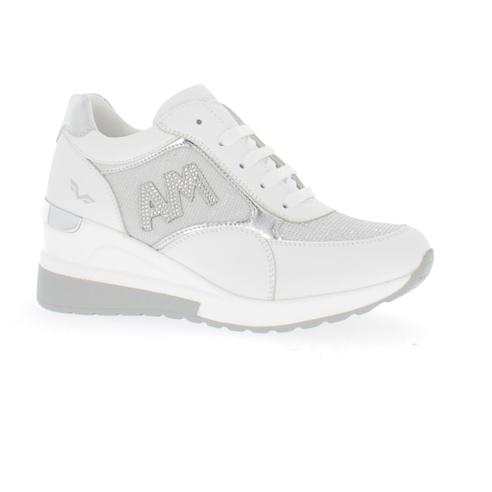 Armata di Mare Scarpe Donna Sneakers Casual in Ecopelle con la Zeppa AMD SS31H15 White