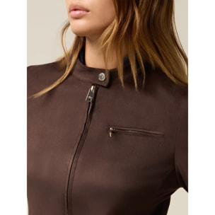 Oltre - Chaqueta corta efecto ante - Marrón