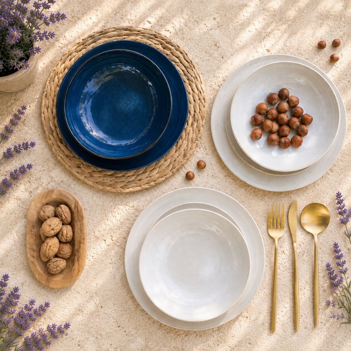 Lot de 6 grandes assiettes, OIA