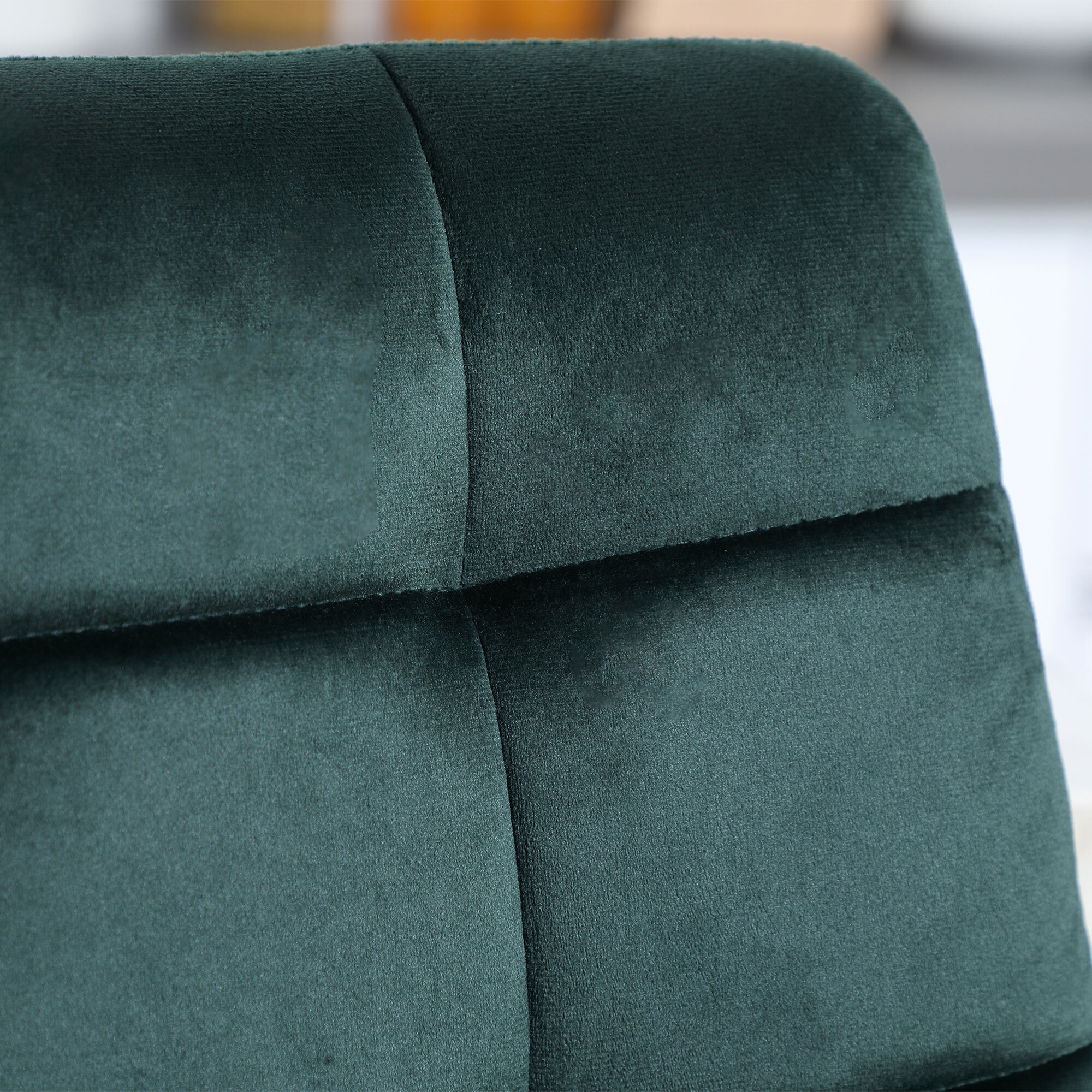 Lot de 2 tabourets de bar – Velours capitonné – Repose-pieds