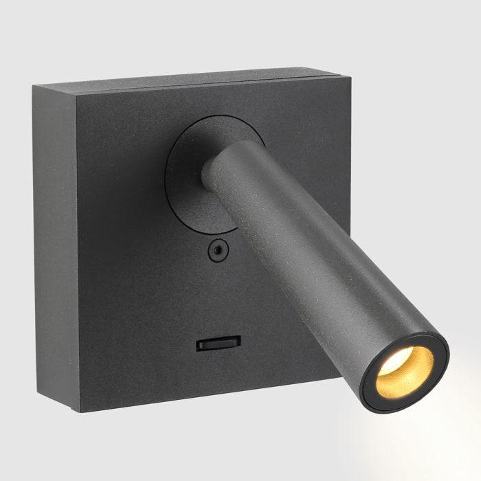 LEDS C4 Luz de lectura gamma mix&match square led 2.2w 2700k gris urbano 137lm