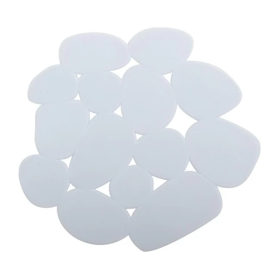 Lot de 4 Tapis antiderapants de douche ou baignoire PVC GALETS 12x13cm Blanc MSV