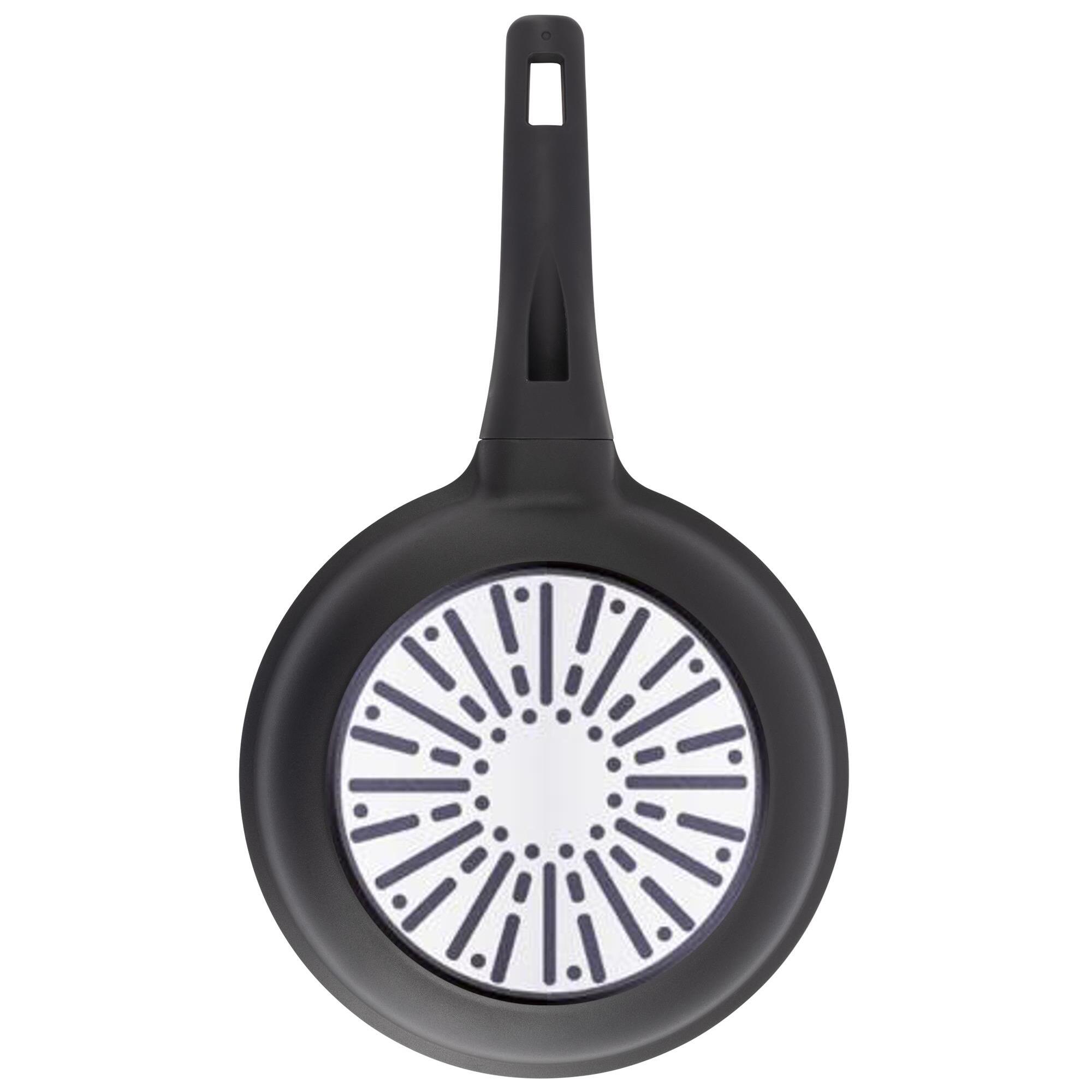 Juego de 2 Sartenes Ø24Ø28cm + Sartén Grill 28x28cm en aluminio fundido color Negro Copper Bergner