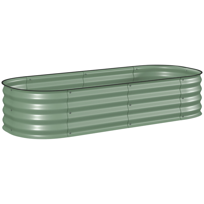 Carré potager de jardin dim. 150L x 62l x 30H cm modulable tôle d'acier ondulée vert