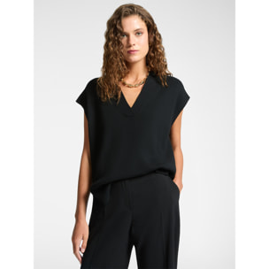 Elena Mirò - Gilet scollato a V - Nero