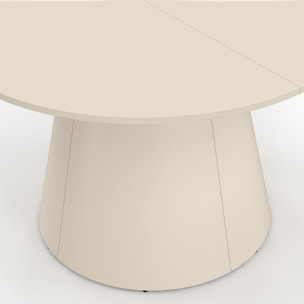 Table à manger ronde Aléna Ø120cm métal beige