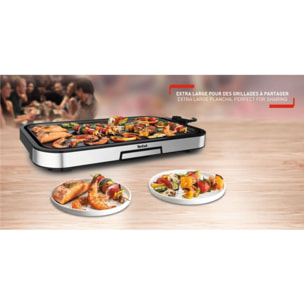 Plancha électrique TEFAL GIANT XL CB631D10 gris à poser, 55x30.4 cm
