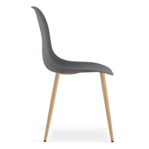 Set di 2 sedie WAT scandinave grigio scuro e legno