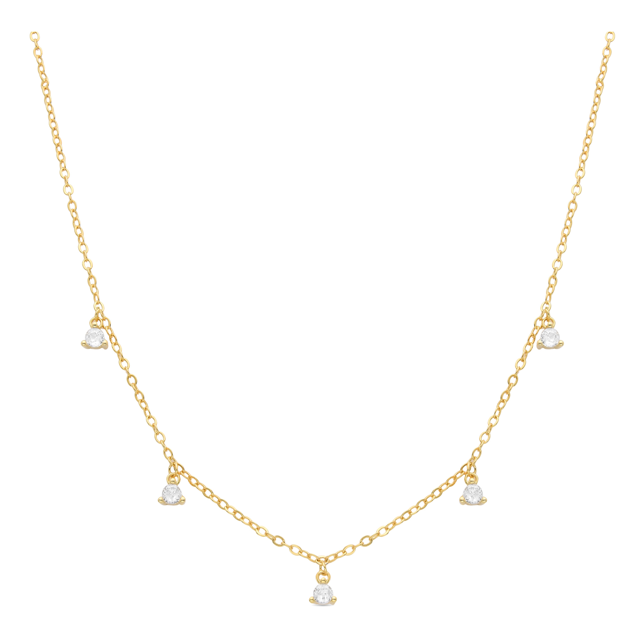 Collar de Circonita Brillante acabado en oro amarillo de 18K