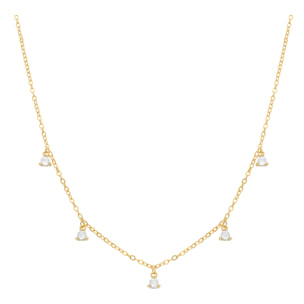 Collar de Circonita Brillante acabado en oro amarillo de 18K