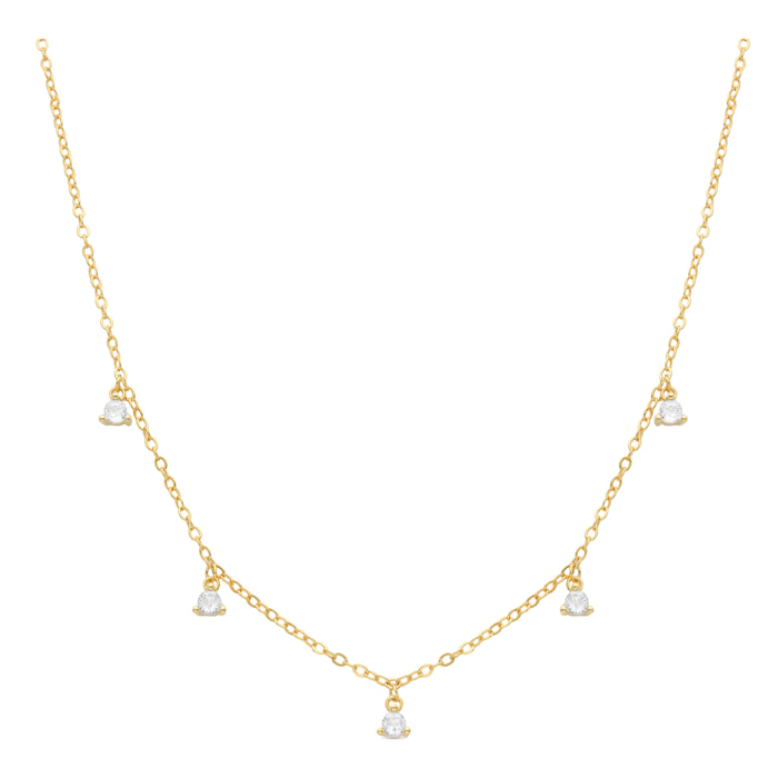 Collar de Circonita Brillante acabado en oro amarillo de 18K