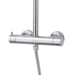 Colonne de douche Thermostatique finition Chrome 133x26x52 cm - MOLLY CHROME