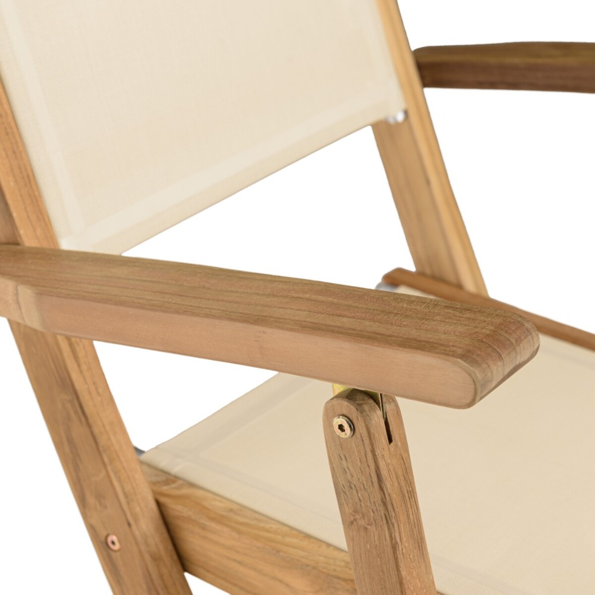FUN - Lot de 2 fauteuils pliants textilène couleur beige