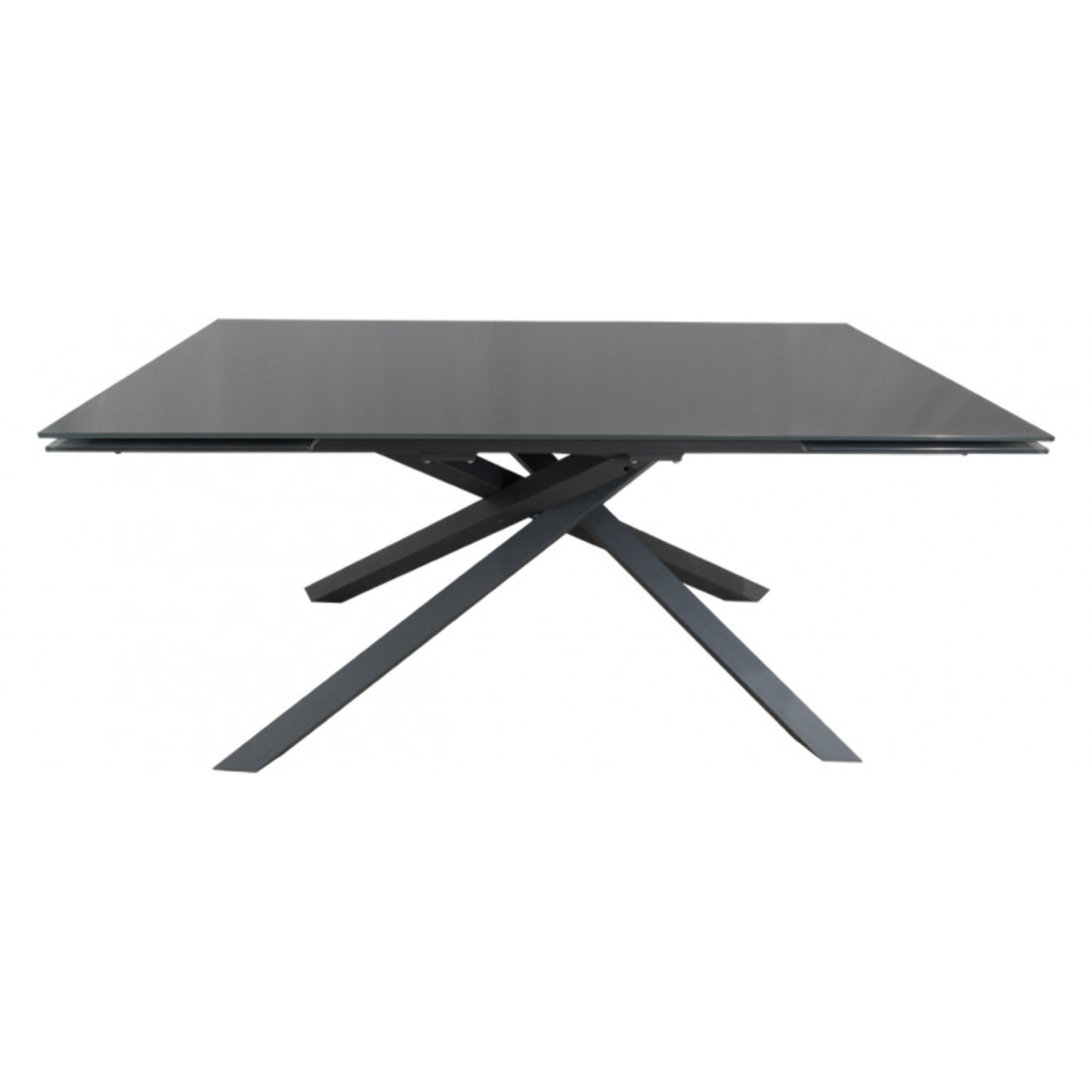 Table extensible plateau en verre gris 160/240 cm - TWIST