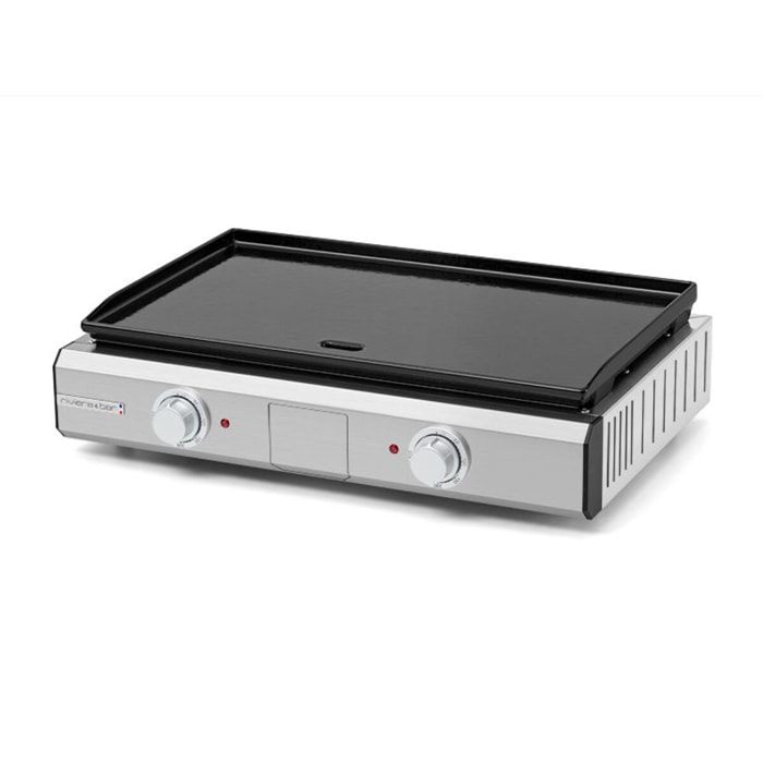 Plancha électrique RIVIERA ET BAR QPL1060 émaillée 2 brûleurs à poser, 57x35 cm