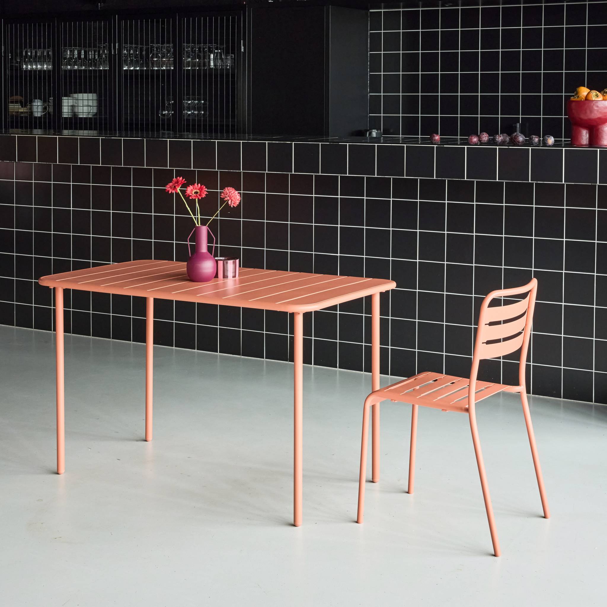 Table de jardin métal 4 places AMÉLIA