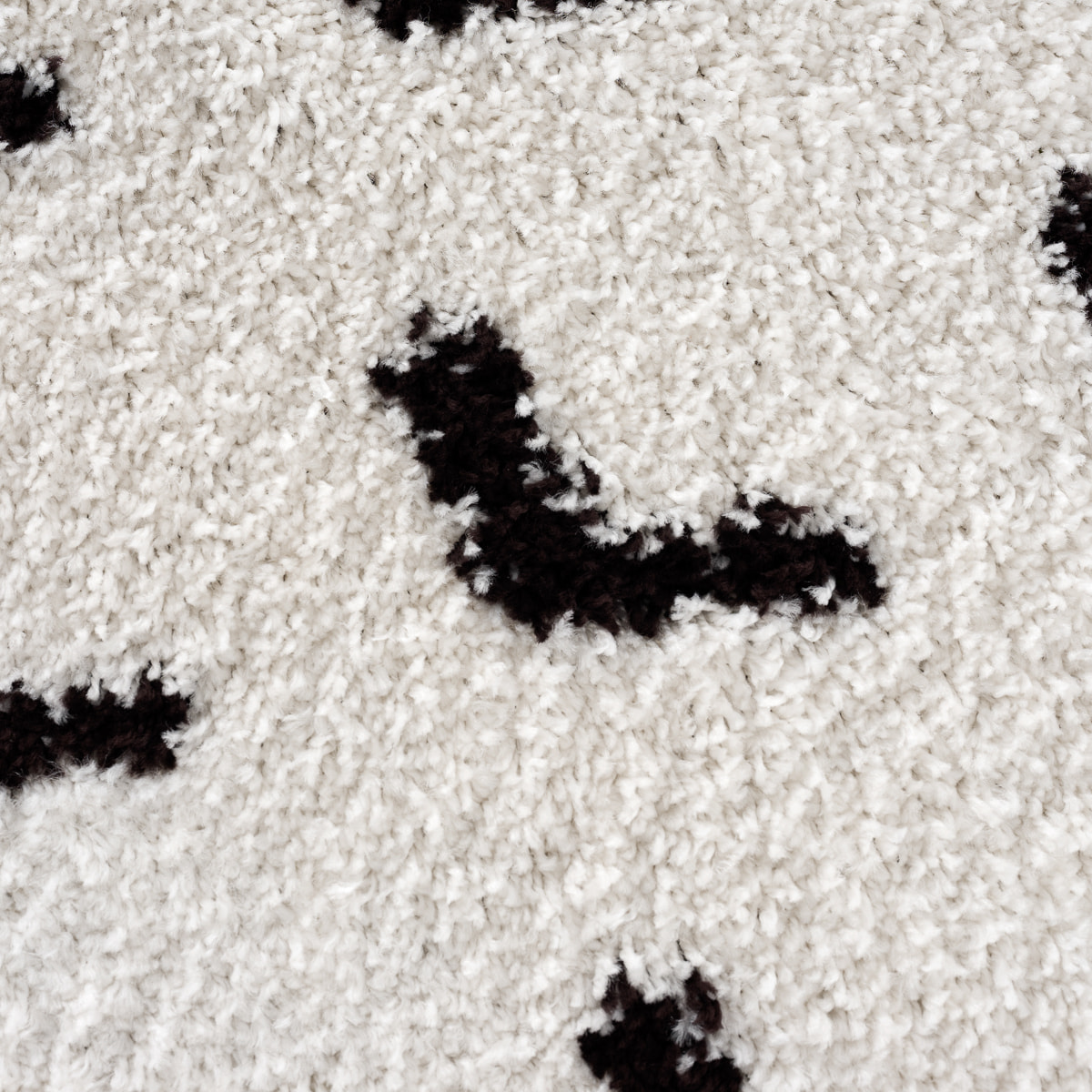 Terra - tapis shaggy de salon en laine artificielle crème, café latte