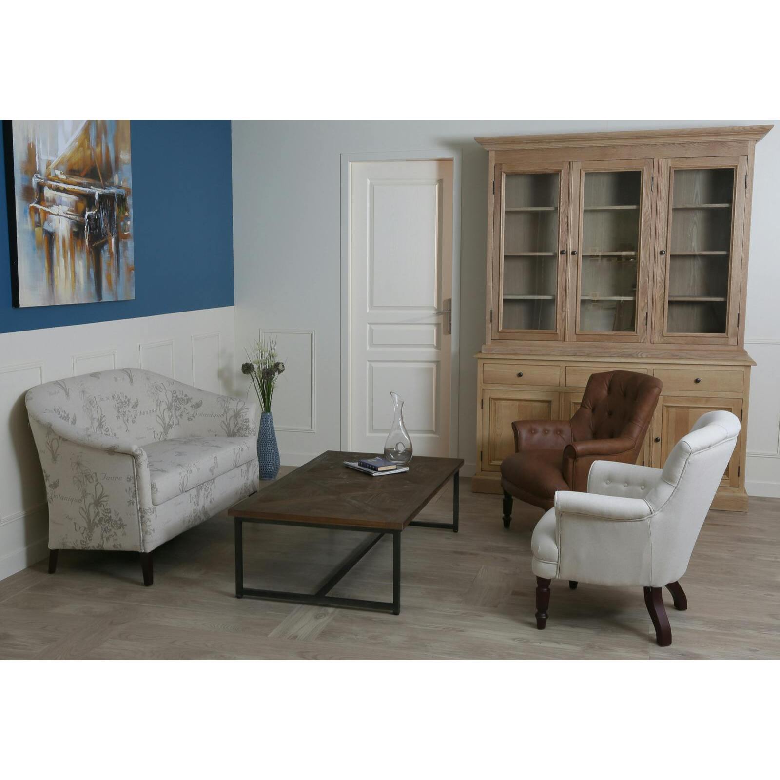 Banquette cabriolet 2 places tissu papillon gris MIRA