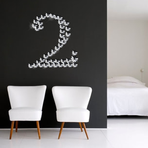 Pack de 12 fleurs 3D chics adhésives MIROIR